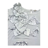 Monnalisa T-Shirt Girocollo Tinta Unita con Fiocchi per Bambina 797614F6 BIANCO MONNALISA 