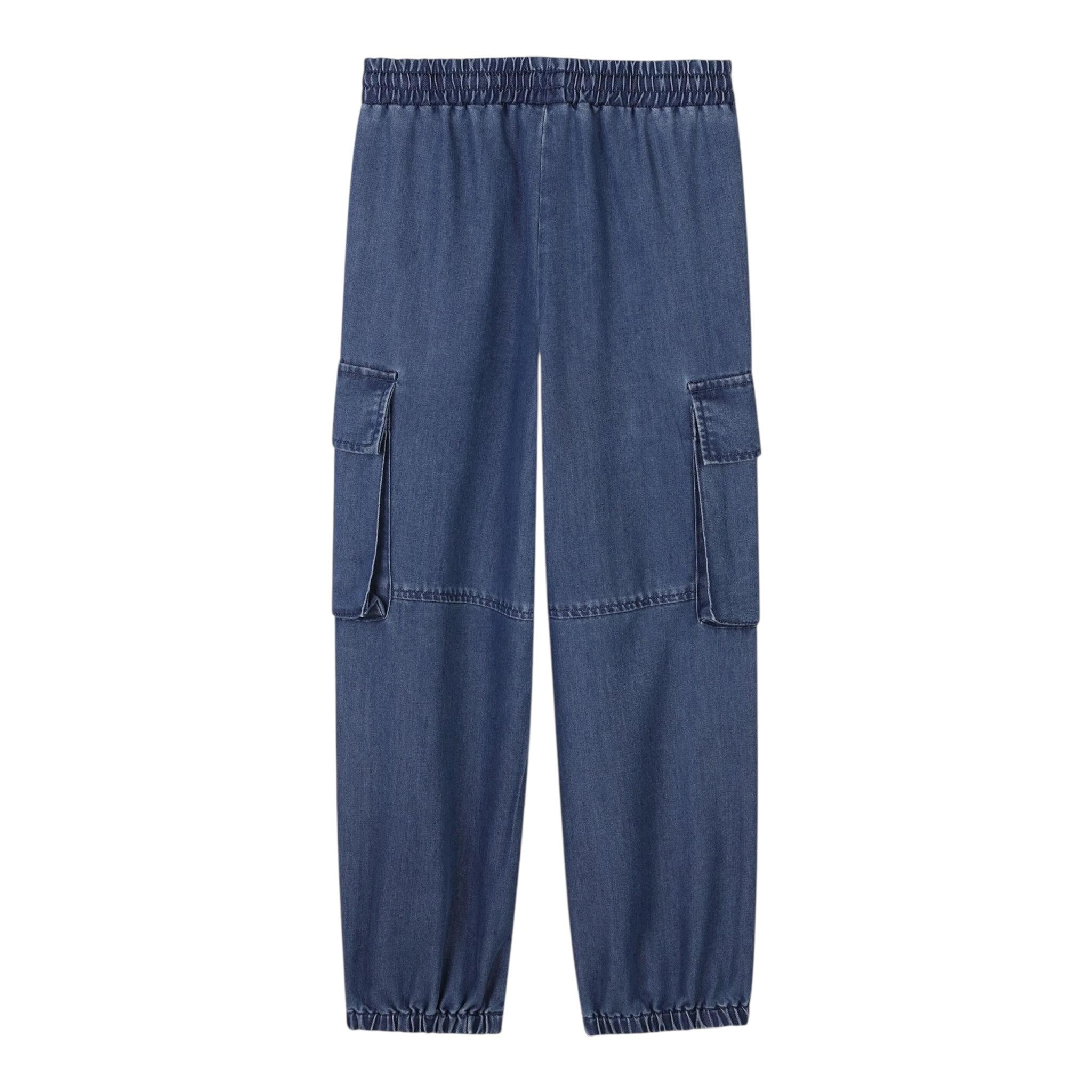 Michael Kors Pantalone Tinta Unita con Elastico In Vita per Bambina R30415 BLU MICHAEL KORS 