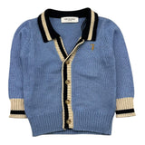 TRUSSARDI caridgan tinta unita con colletto in contrasto Azzurro per Neonato TIA25091 AZZURRO TRUSSARDI 