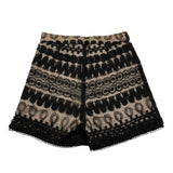 Alice Pi Short with Two-Tone Embroidery Black/Beige for Girls