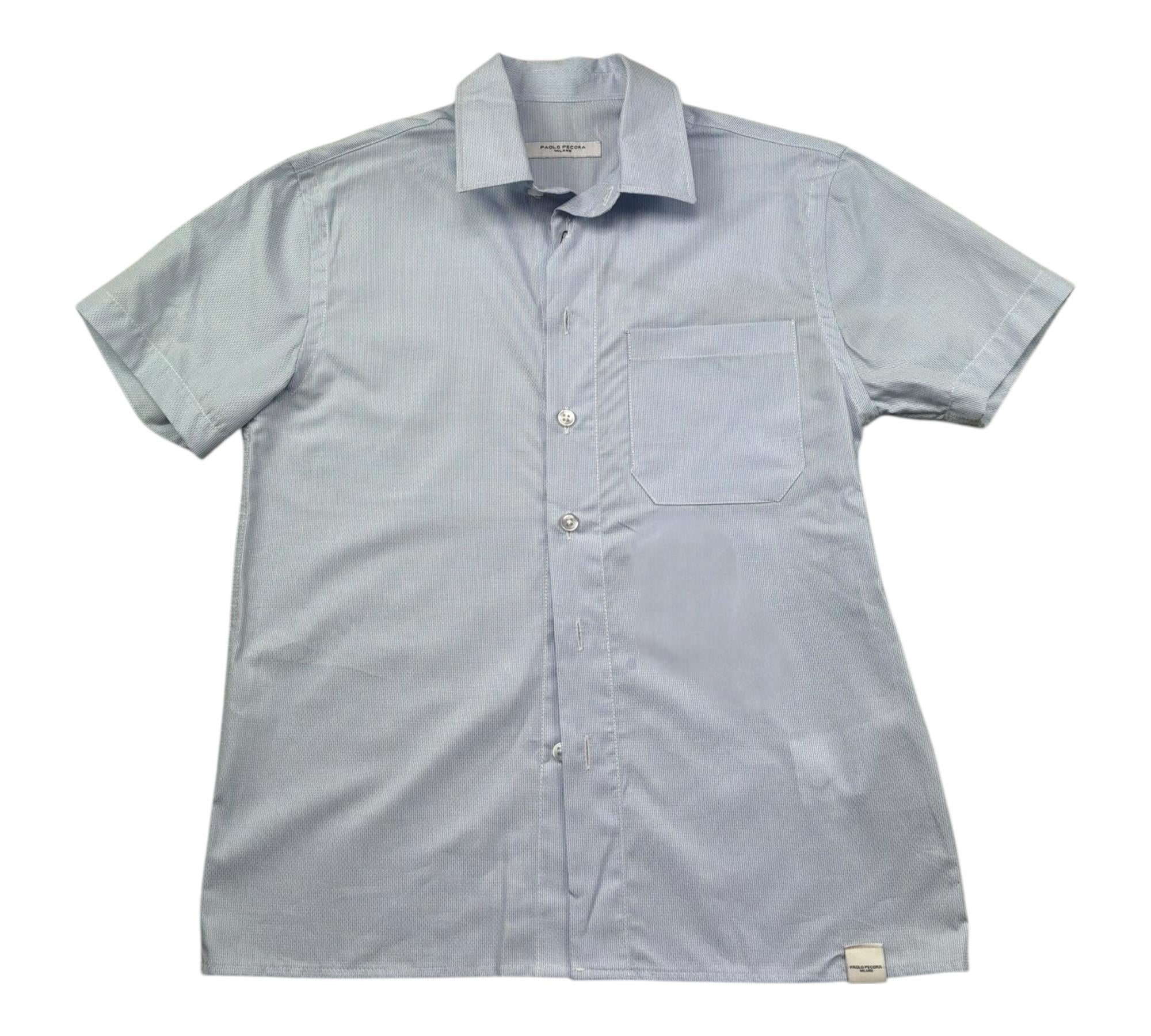 Paolo Pecora Camicia Mezza Manica Tinta Unita per Bambino PP4343 AZZURRO PAOLO PECORA 