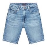 Tommy Hilfiger Bermuda Tinta Unita In Denim per Bambino KB0KB08132 BLU TOMMY HILFIGER 