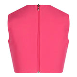 Marc Ellis Solid Color Top-Skirt Set With Faux Buttons Fuchsia For Girls