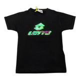 Lotto Solid Color Crew Neck T-Shirt with Black Logo Print for Girls