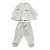 Ninnaoh Completo 2 Pezzi Shirt-Ghettina Tinta Unita con Applicazioni per Neonata E25C53 BIANCO NINNAOH 
