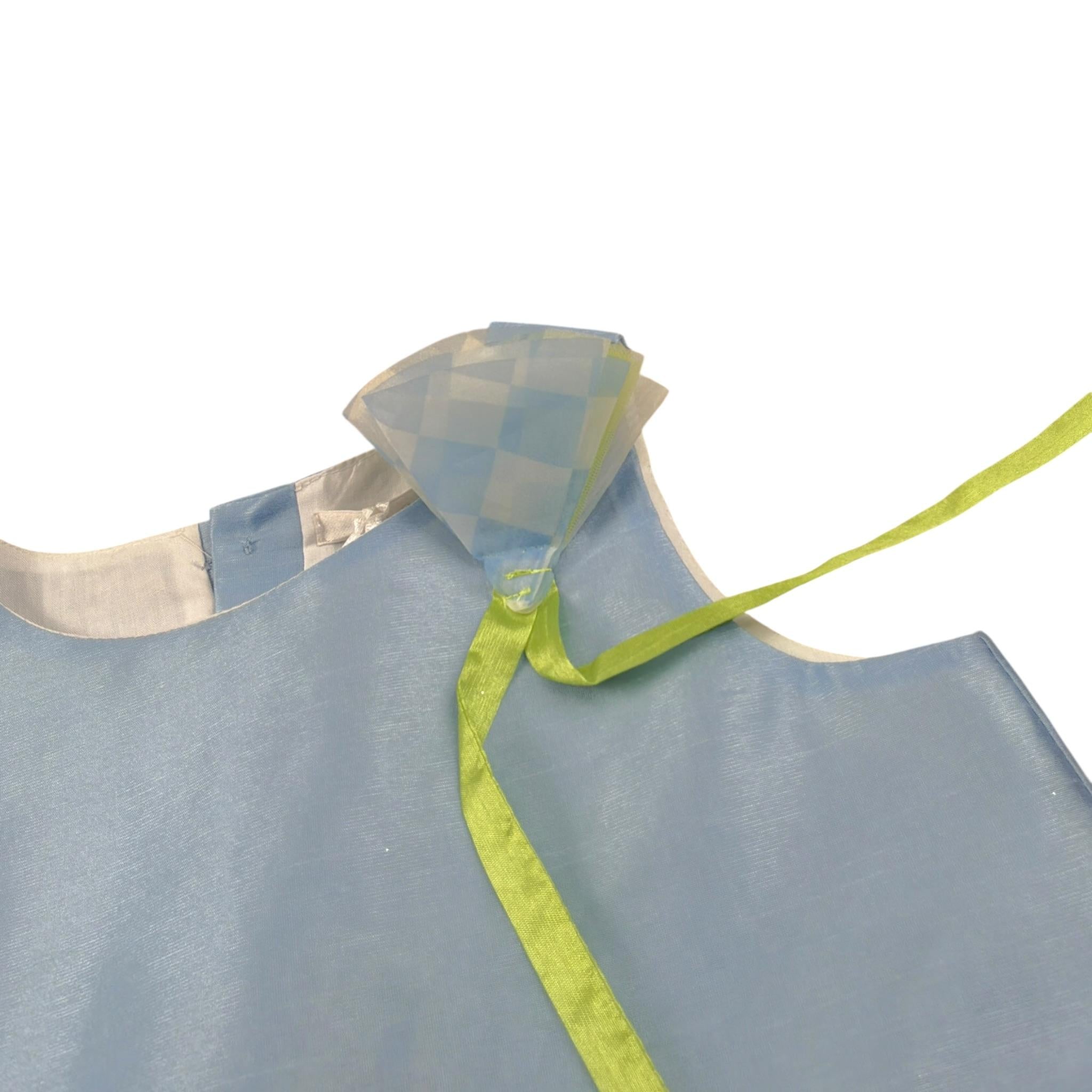 Miss Grant Top tinta unita con Rouches Azzurro per Bambina MG0724 AZZURRO MISS GRANT 