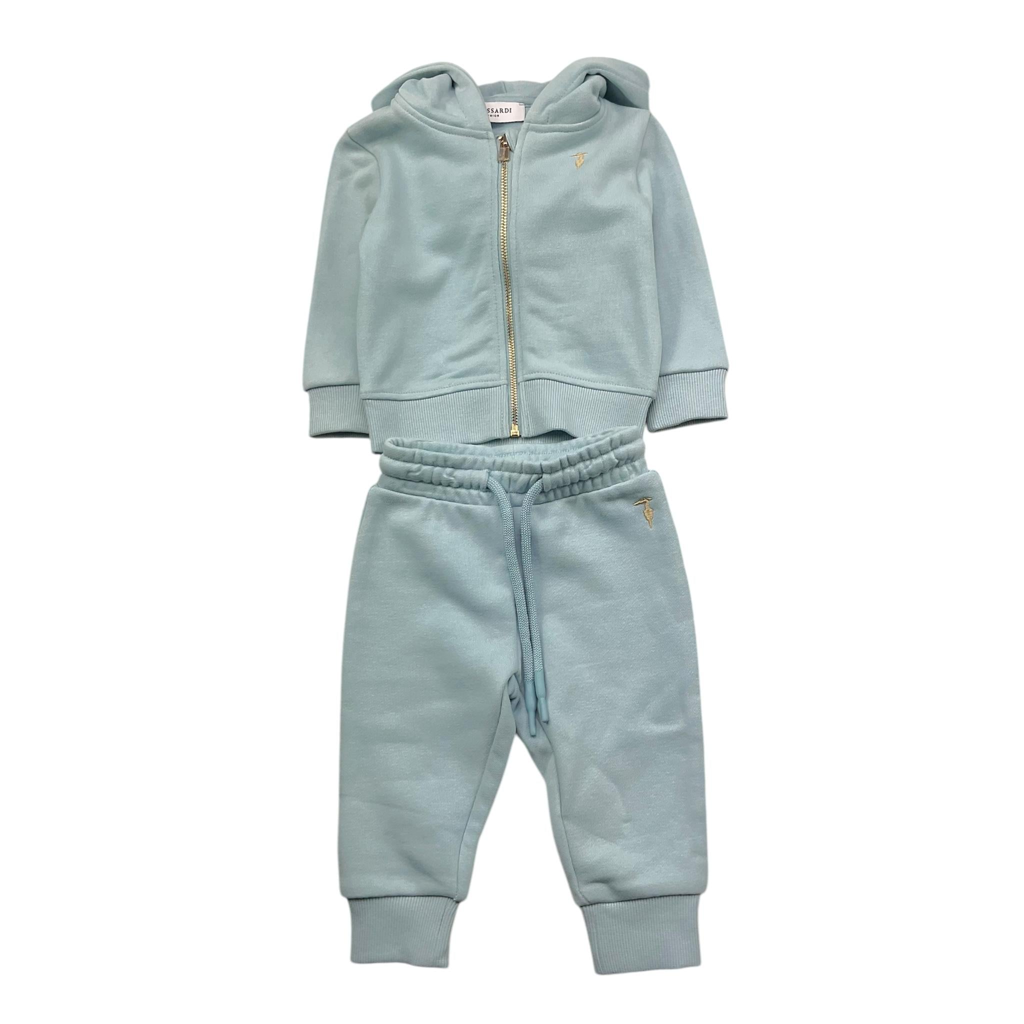 TRUSSARDI completo 2pz felpa-pantalone Azzurro per Neonato TIA25002CF AZZURRO TRUSSARDI 