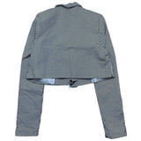 Gaelle White/Black Striped Crop Jacket For Girls