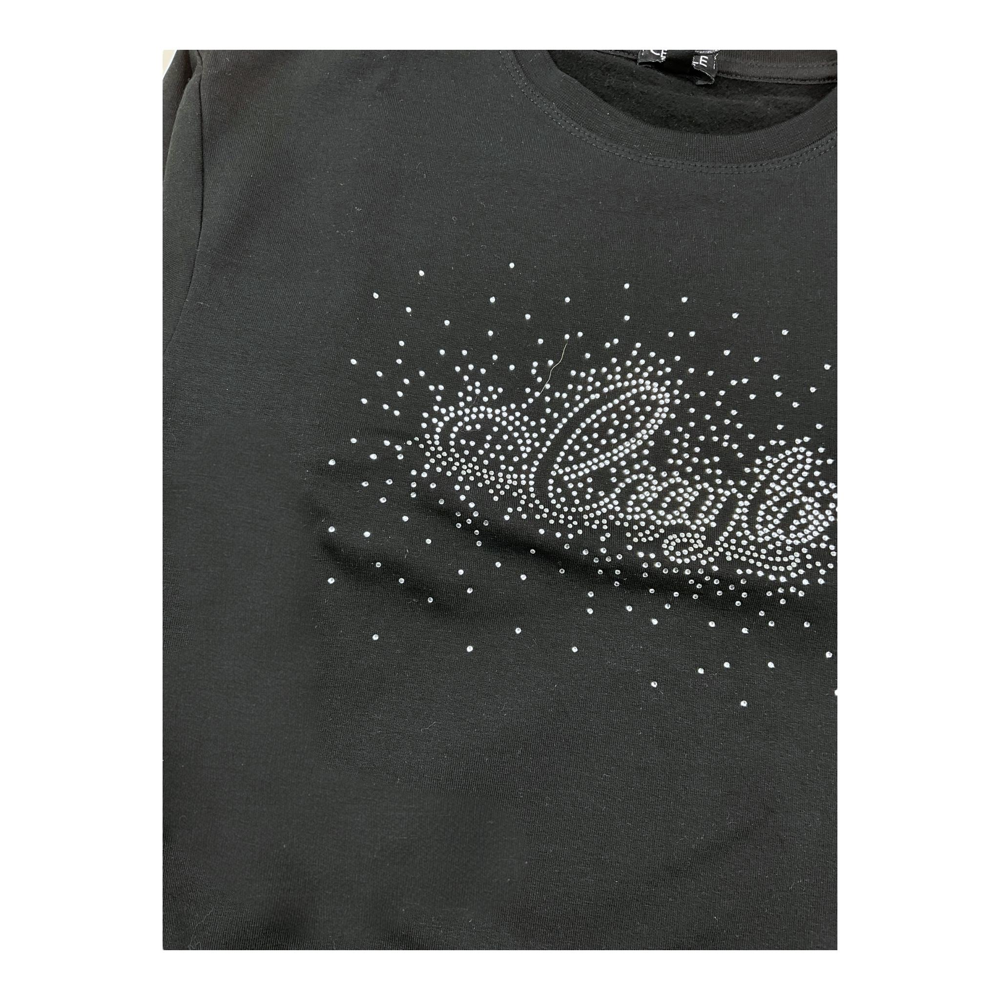 CECYLE felpa chiusa girocollo tinta unita con brillantini Nero per Bambina BY1859 NERO CECYLE 