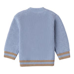 MINI BANDA maglia tinta unita con profili in contrasto Azzurro per Neonato 3A669 AZZURRO MINI BANDA 