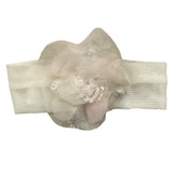 Light Colors Solid Color Headband With White Flower Applique For Newborn