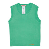 Liu Jo Solid Color Ribbed Crew Neck Tank Top Green For Girls