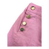 Miss Grant Short Solid Color with Contrast Buttons Pink for Baby Girls
