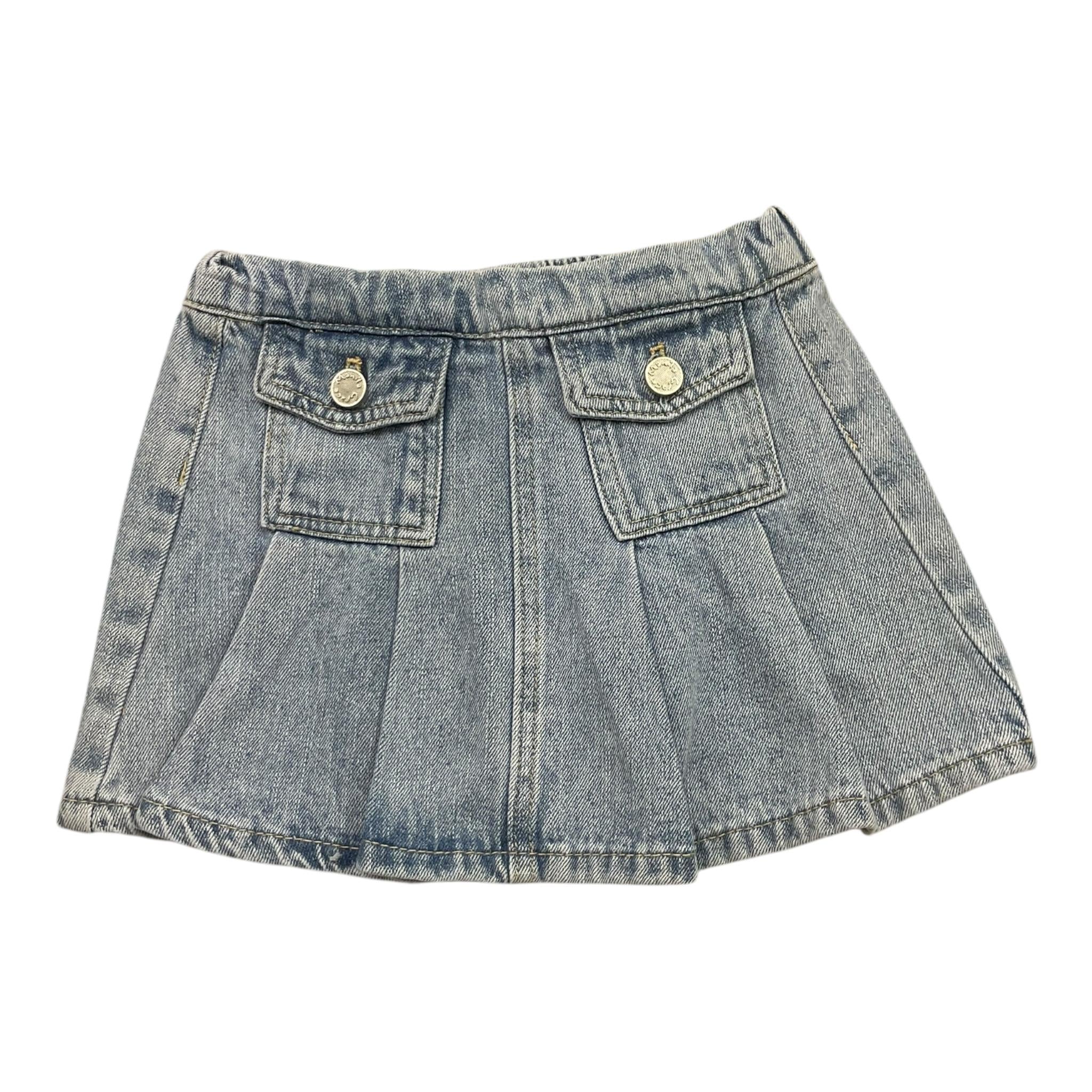 Manila Grace Gonna In Denim Tinta Unita con Elastico In Vita per Bambina 373GMBS25 AZZURRO MANILA GRACE 