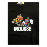 MOUSSE felpa girocollo tinta unita con stampa Nero per Bambino HKFG370B NERO MOUSSE 