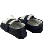 Le Bebe' Moccasin Plain With Blue Straps For Newborns