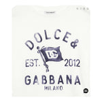 Dolce & Gabbana T-Shirt Girocollo Tinta Unita con Stampa per Neonato L1JTEY BIANCO DOLCE & GABBANA 