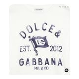 Dolce & Gabbana T-Shirt Girocollo Tinta Unita con Stampa per Neonato L1JTEY BIANCO DOLCE & GABBANA 