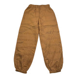 Mariuccia Plain Perforated Pant With Elastic Waist Camel For Girls