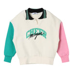 MSGM felpa modello polo tinta unita con maniche in contrasto Panna per Bambina F4MSJGSW220 PANNA MSGM 