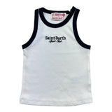 Saint Barth Canotta Tinta Unita con Stampa per Bambina BLUE BIANCO SAINT BARTH 