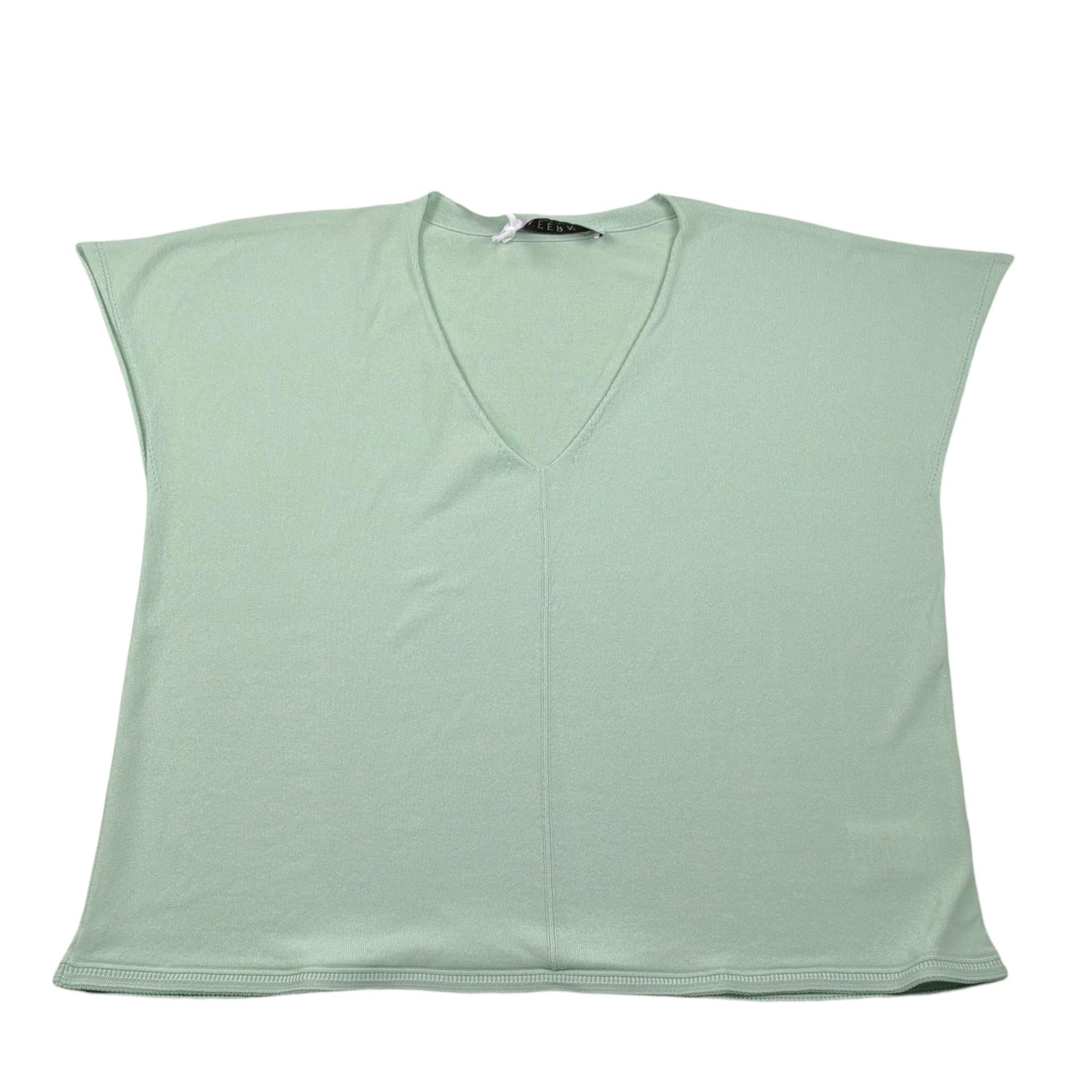 Nera 20.52 T-Shirt Tinta Unita Scollo A V per Bambina N15455 VERDE ACQUA NERA 20.52 