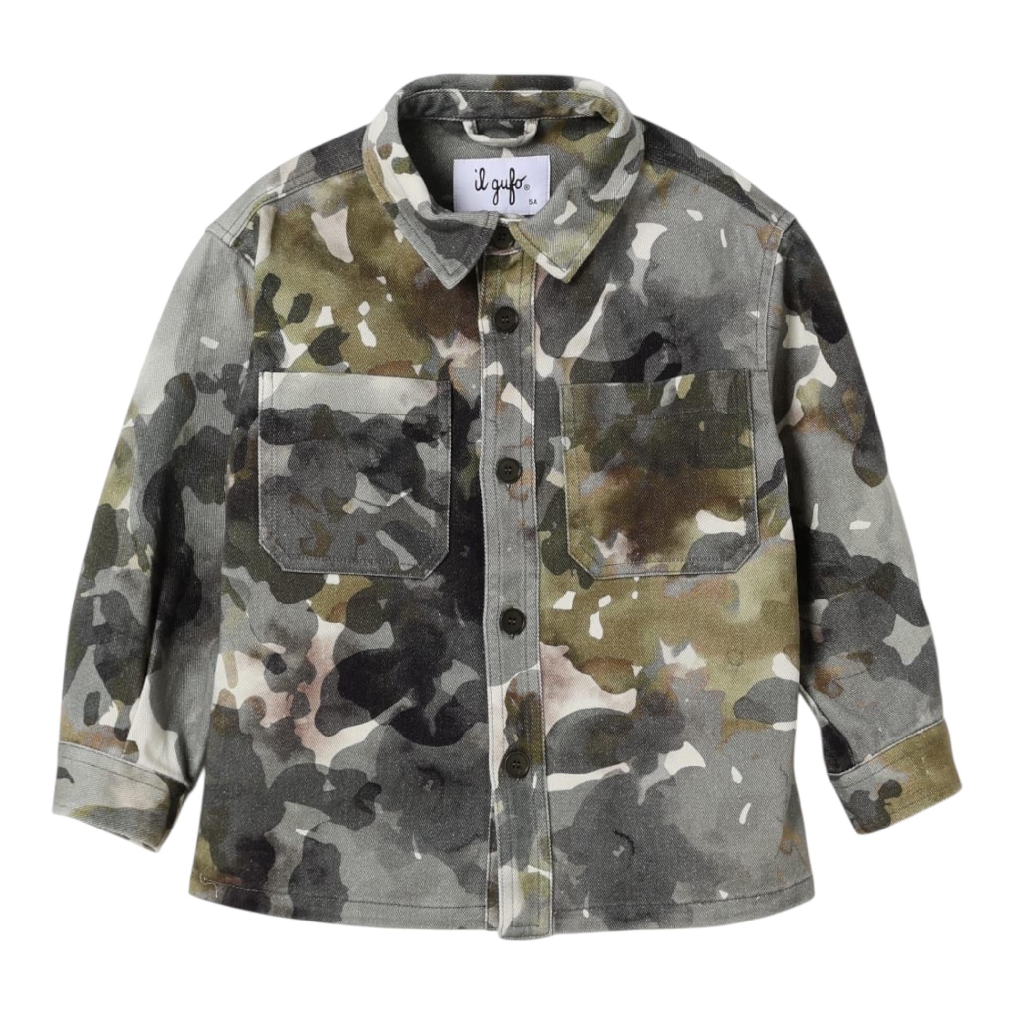 Il Gufo Giubbino In Denim con Fantasia Mimetica per Bambino P25GR176C4140 VERDE IL GUFO 