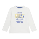 GUESS shirt girocollo tinta unita con stampa Bianco per Neonato N4YI30K8HM4 BIANCO GUESS 