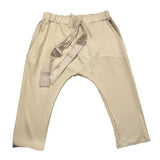 Caffe' D'Orzo Plain Trousers With Elastic Waist Beige For Baby Girl