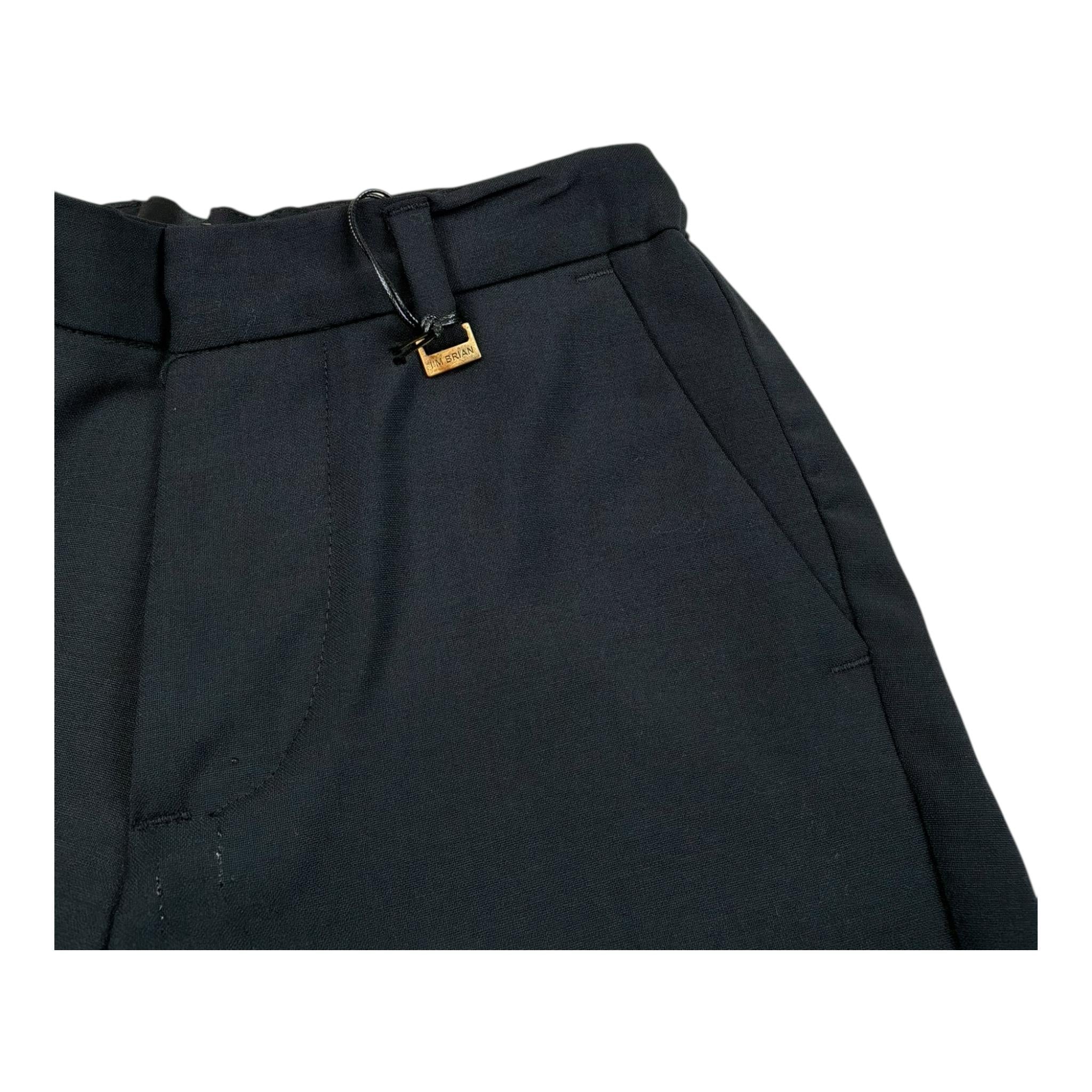 I'M Brian Pantalone Tinta Unita con Girovita Regolabile per Neonato PA2208J NERO I'M BRIAN 