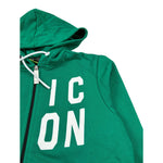 Icon Felpa con Zip E Cappuccio Tinta Unita con Logo per Bambino IBSW00493 VERDE ICON 