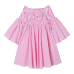 Twinset Abito Tinta Unita con Fantasia A Righe per Bambina 241GJ2211 ROSA TWINSET 