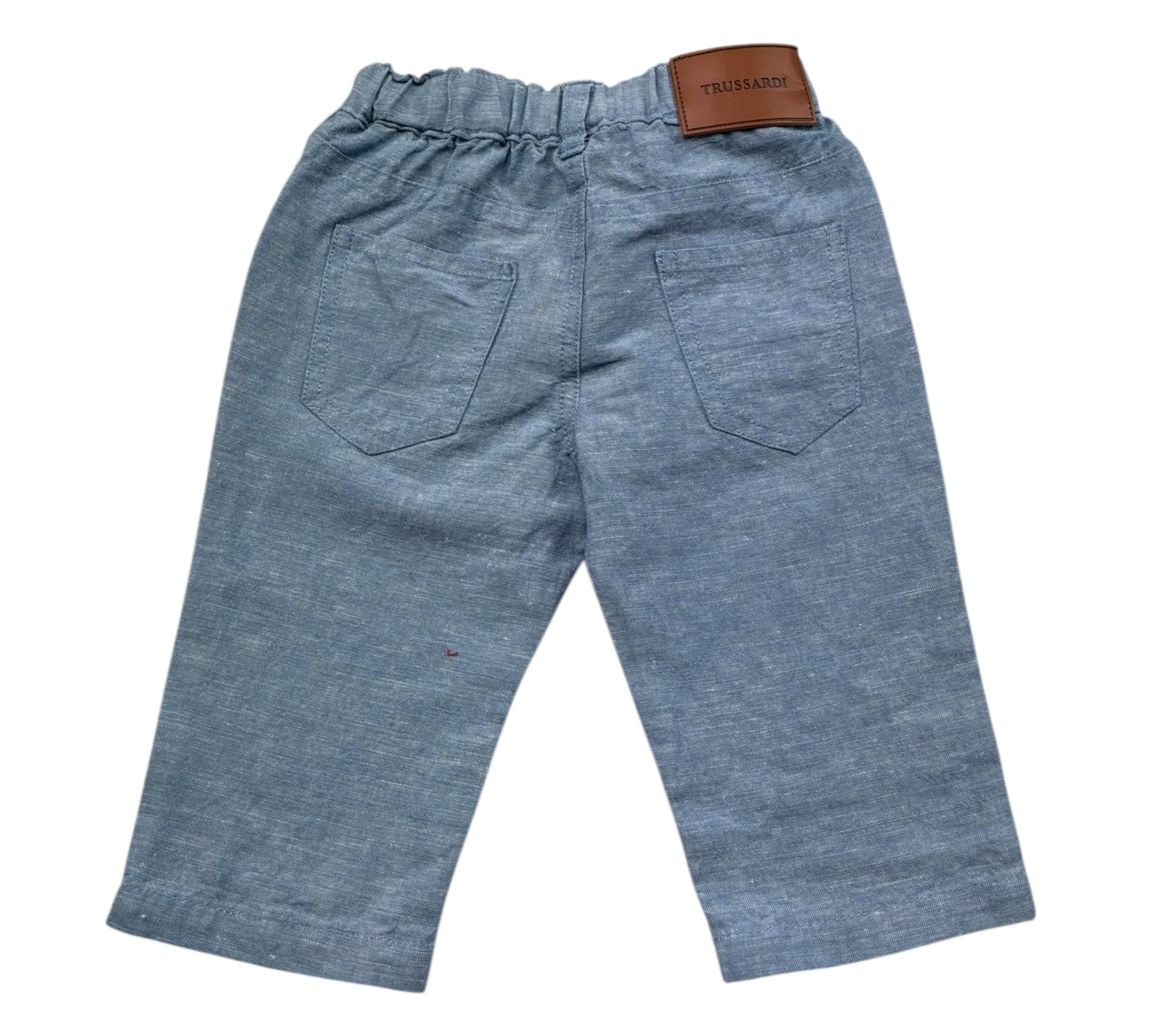 Trussardi Pantalone Tinta Unita con Elastico In Vita per Neonato TIP26038PA AZZURRO TRUSSARDI 