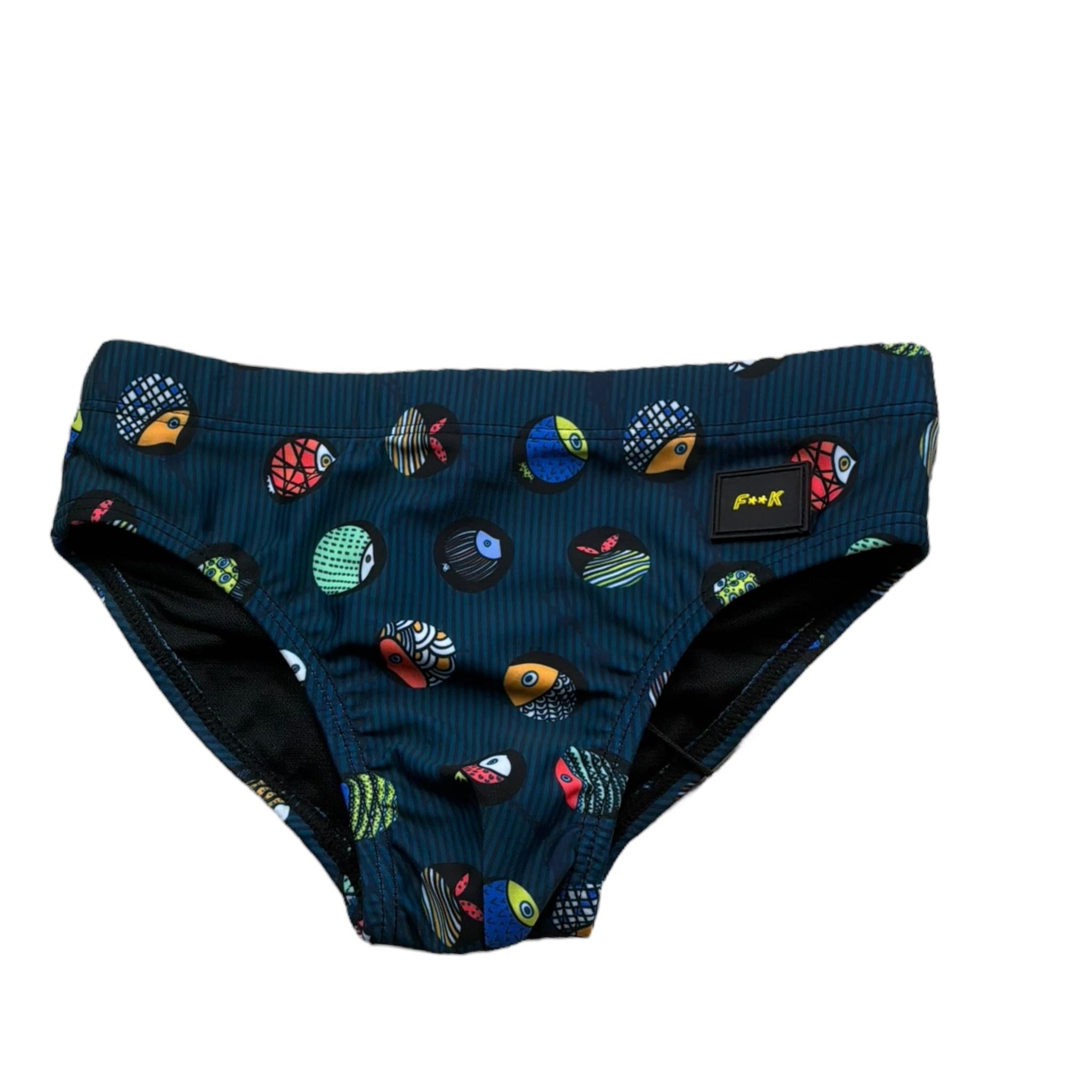 F**K Costume Modello Slip Tinta Unita con Fantasia per Bambino FJ25J04SA20 BLU F**K 