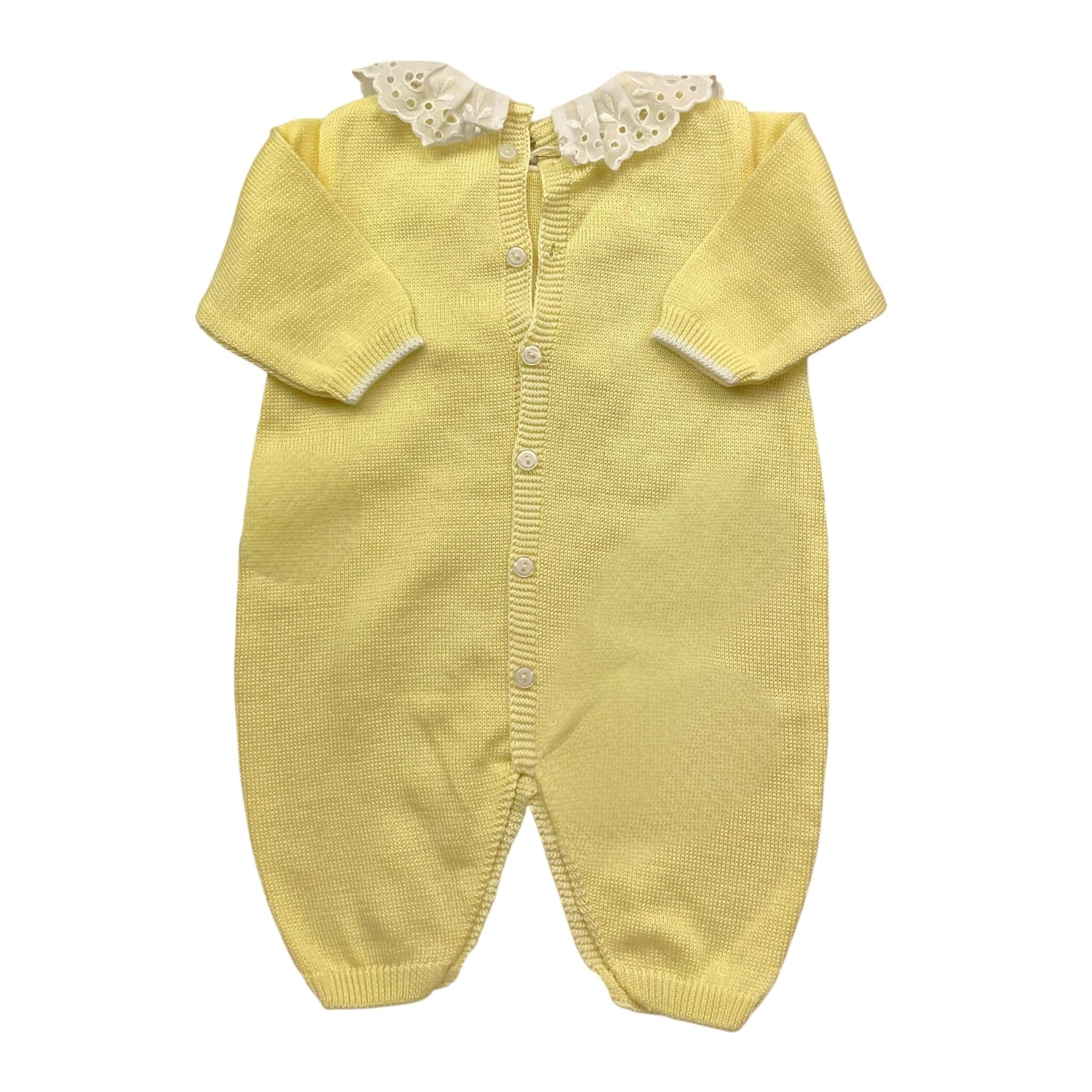 MARLU' tutina tinta unita con ricami Giallo per Neonata ES1210 GIALLO MARLU' 