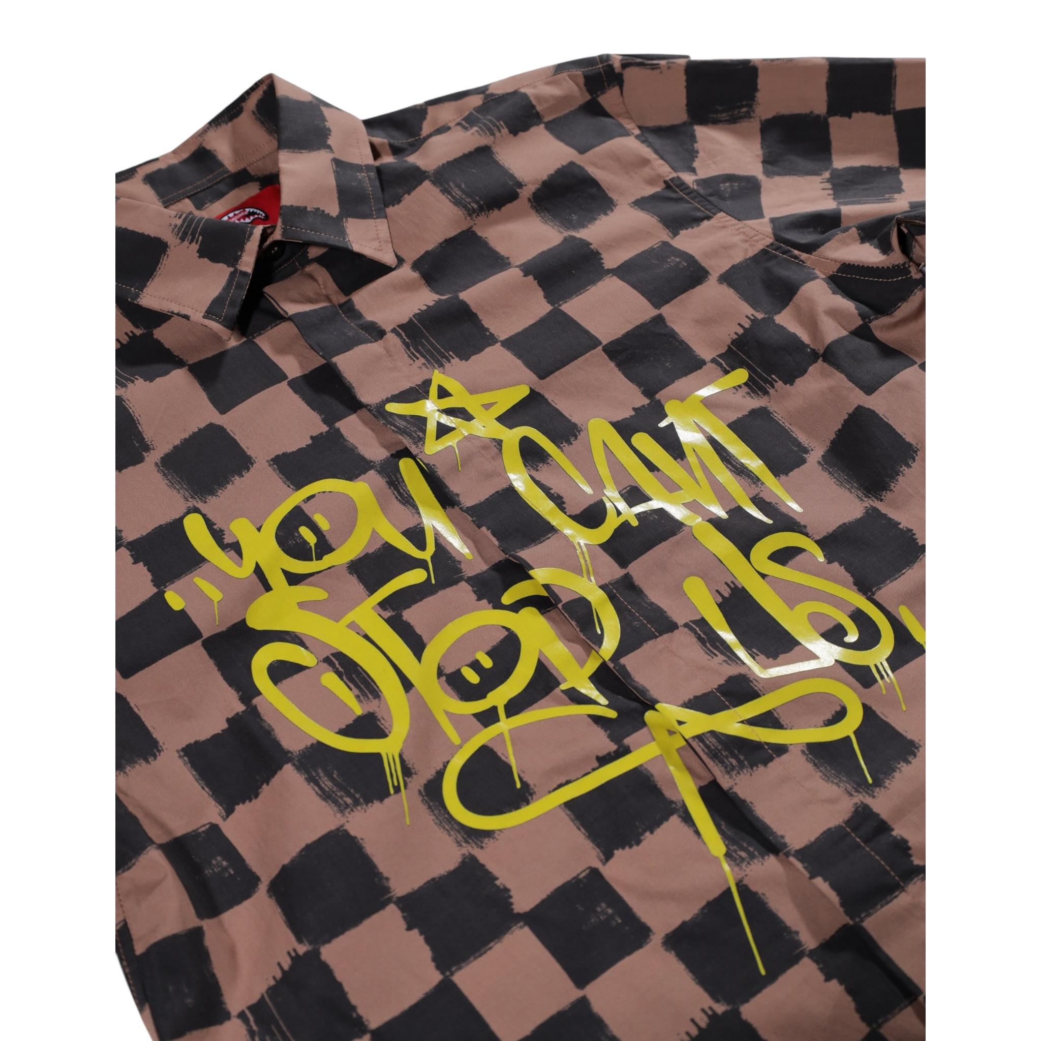 Sprayground Camicia Manica Lunga Stampa Fantasia per Bambino SPY1229 MARRONE SPRAYGROUND 