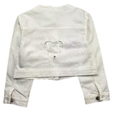 Lu Lu By Miss Grant Solid Color Denim Jacket White For Girls
