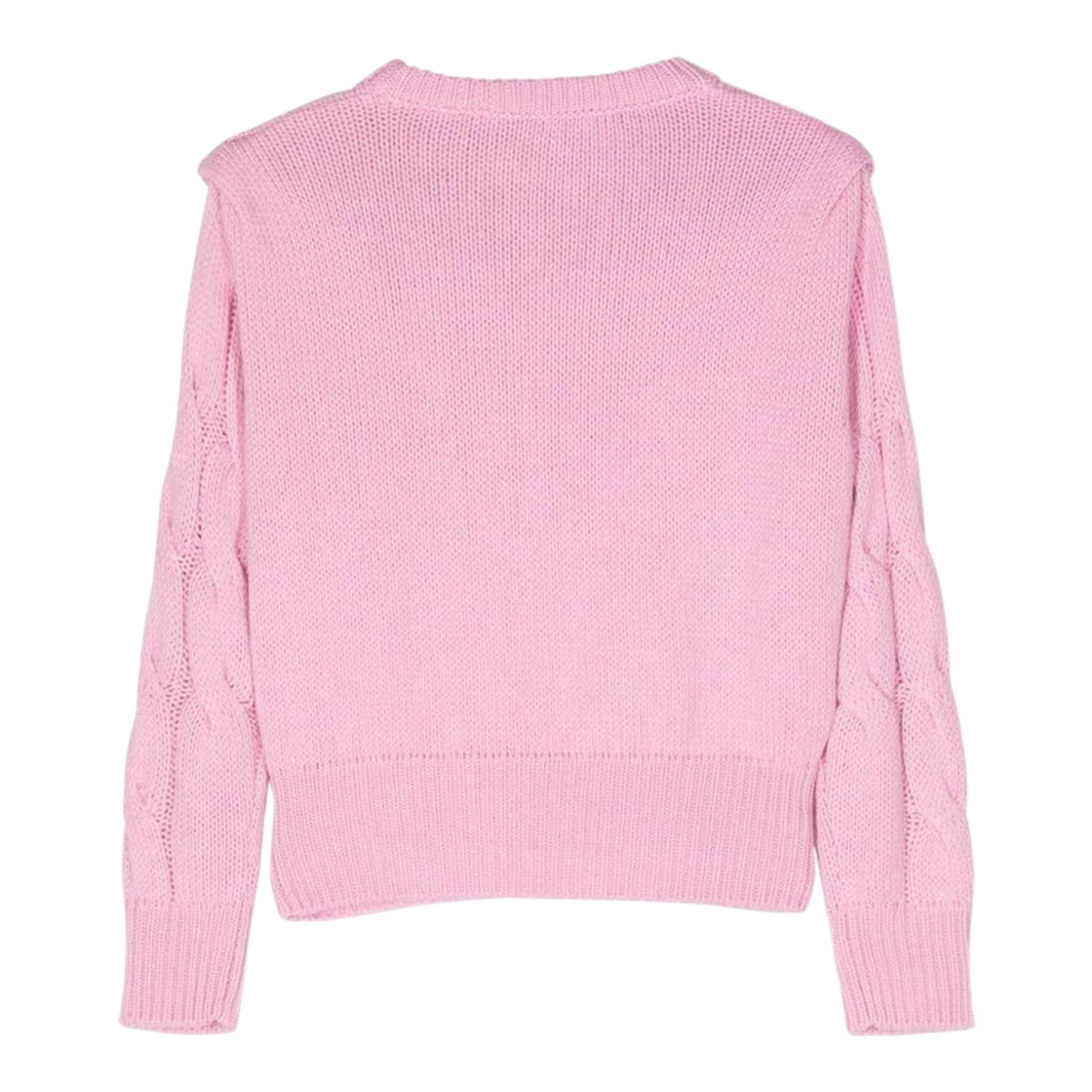 MISS BLUMARINE maglia tinta unita con stampa Rosa per Bambina IF3089 ROSA MISS BLUMARINE 