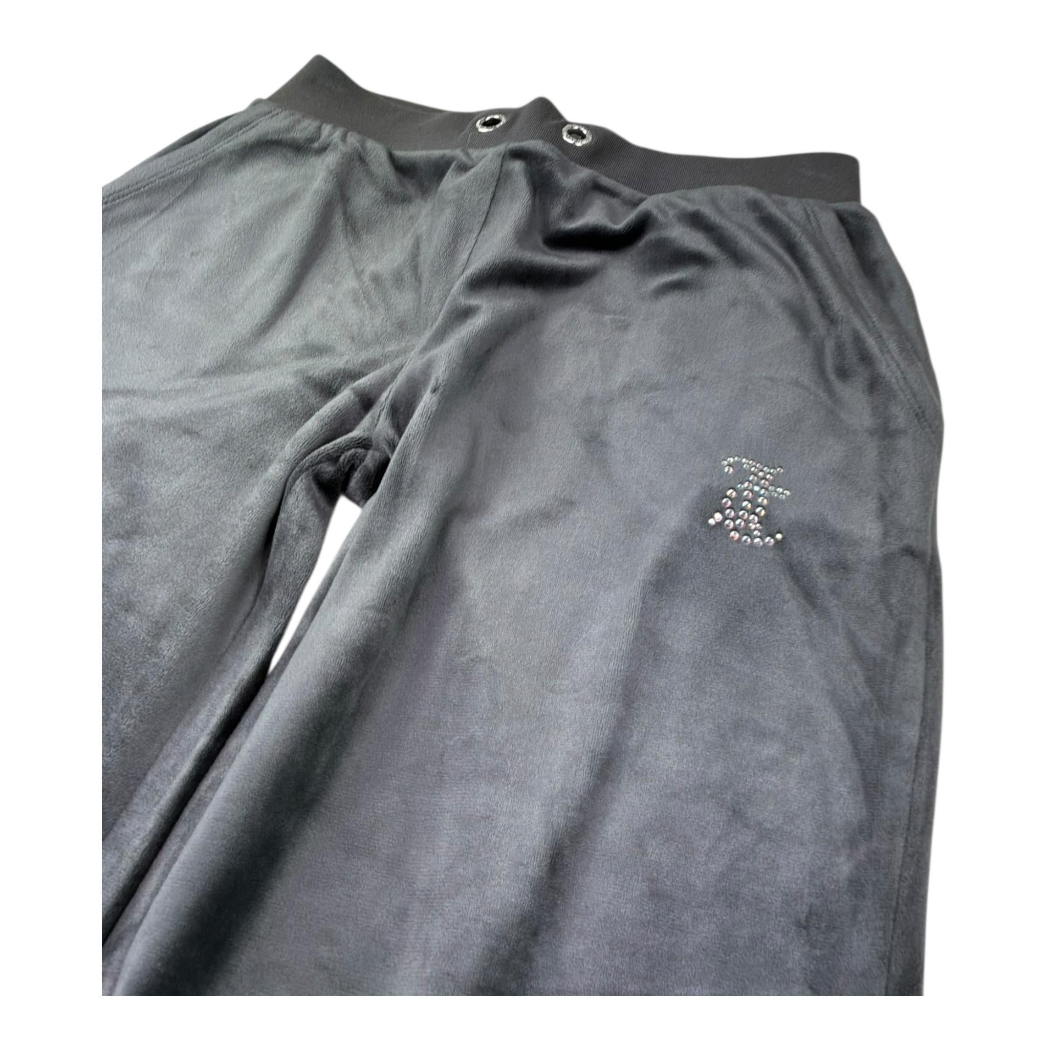 Juicy Couture Pantalone Tinta Unita In Velluto per Bambina JBX6596 GRIGIO JUICY COUTURE 