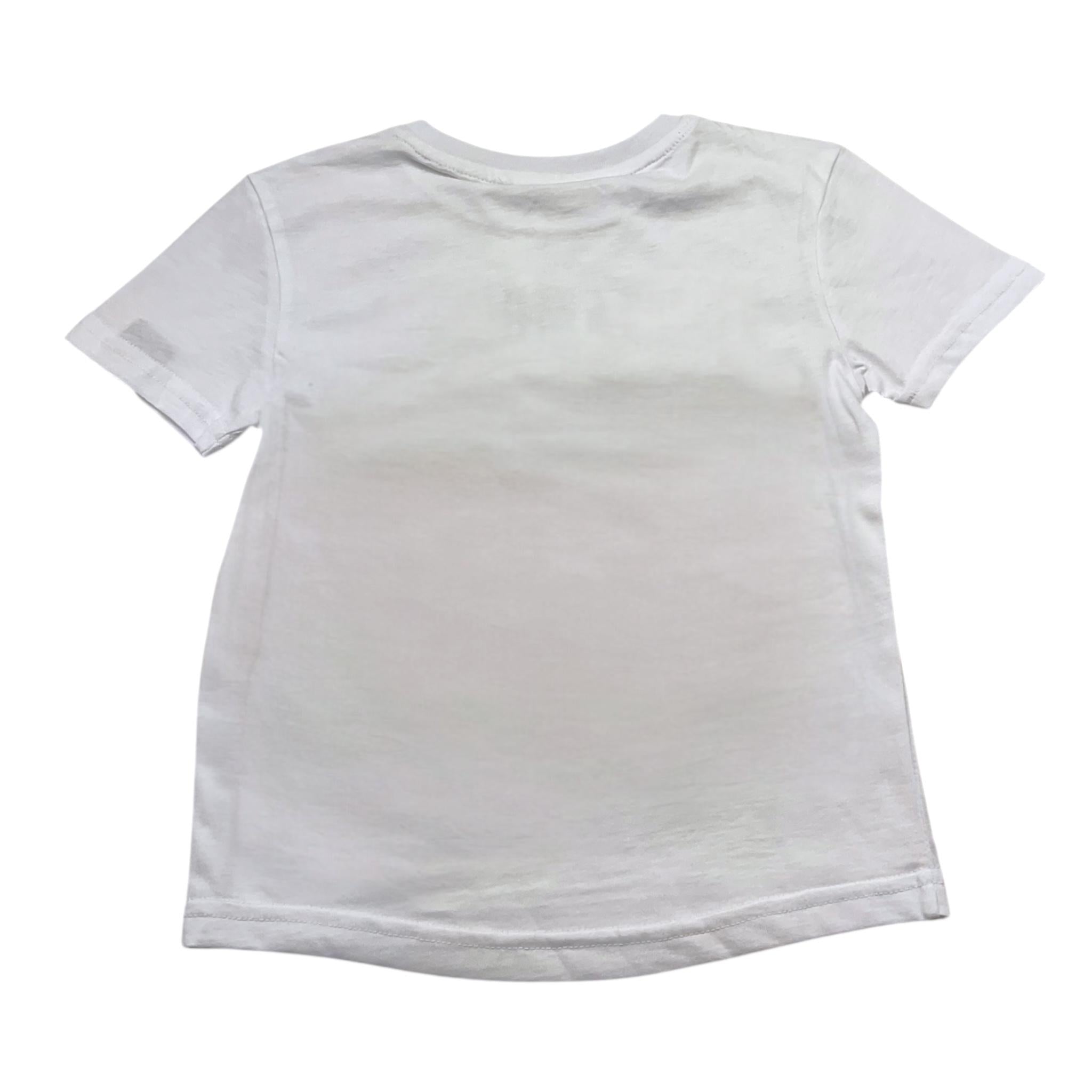 Bikkembergs T-Shirt Girocollo Tinta Unita con Stampa per Bambino BK3164 BIANCO BiKKEMBERGS 