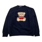 IL GUFO maglia gircollo tinta unita con ricamo orso Blu per Bambino A23MA334EM220 BLU IL GUFO 