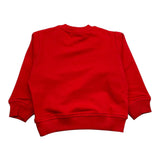Zu+Elements Solid Color Crewneck Sweatshirt With Red Logo Print For Newborns