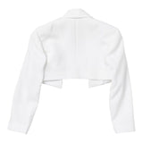 Elisabetta Franchi Crop Jacket Solid Color With White Applications For Girls