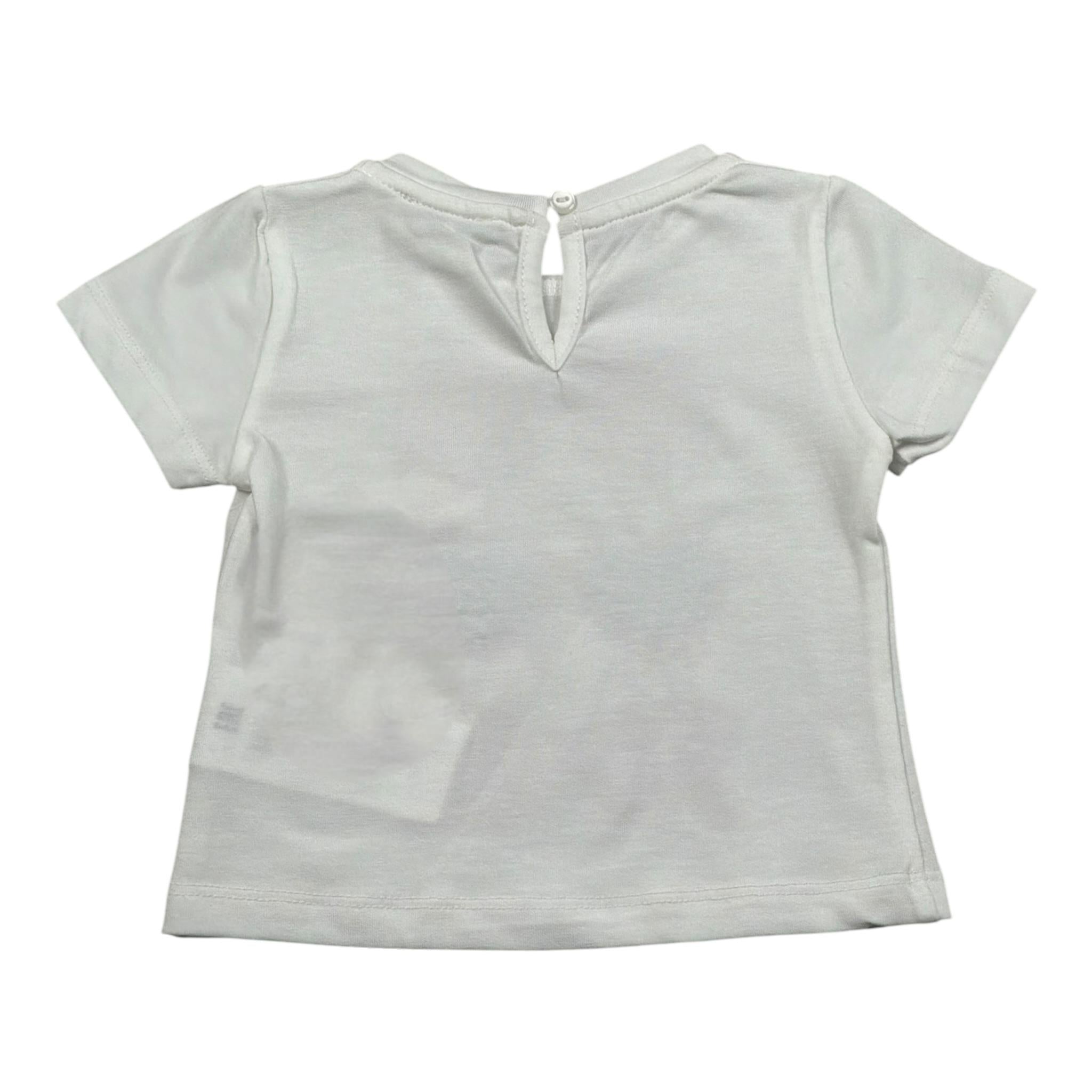 M+E' T-Shirt Girocollo Tinta Unita con Stampa per Neonata UE1860X BIANCO M+E' 