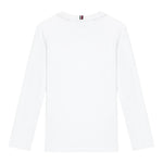 TOMMY HILFIGER shirt girocollo tinta unita con stampa in contrasto Bianco per Bambino KB0KB08659X BIANCO TOMMY HILFIGER 