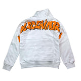 Disclaimer Solid Color Sweatshirt With Front And Back Print And White Hood For Boys