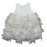 Please Abito Giromanica Tinta Unita con Tulle per Neonata AB26290G73 PANNA PLEASE 