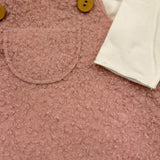 TEDDY E MINOU completo 2pz salopette-shirt bicolore Bianco/rosa per Neonata FJJJKE BIANCO/ROSA TEDDY E MINOU 