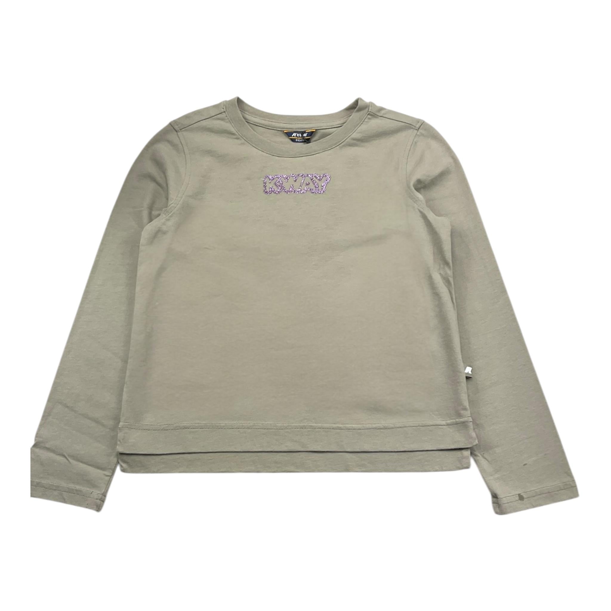 K-WAY shirt girocollo tinta unita con stampa Verde per Bambina K5122TW VERDE K-WAY 