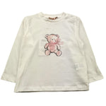 PLEASE shirt girocollo tinta unita con stampa Panna per Neonata ML50030G65 PANNA PLEASE 